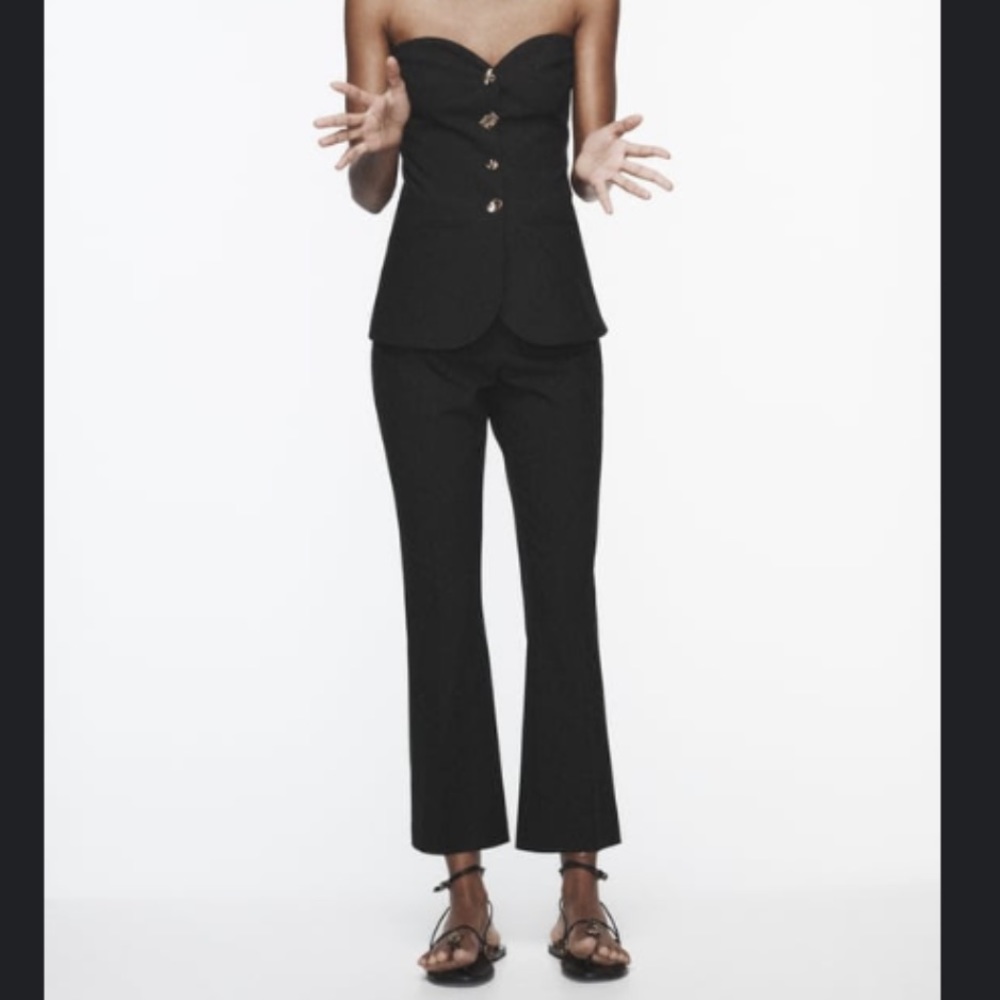 Like New Zara Two Piece Flared Jumpsuit